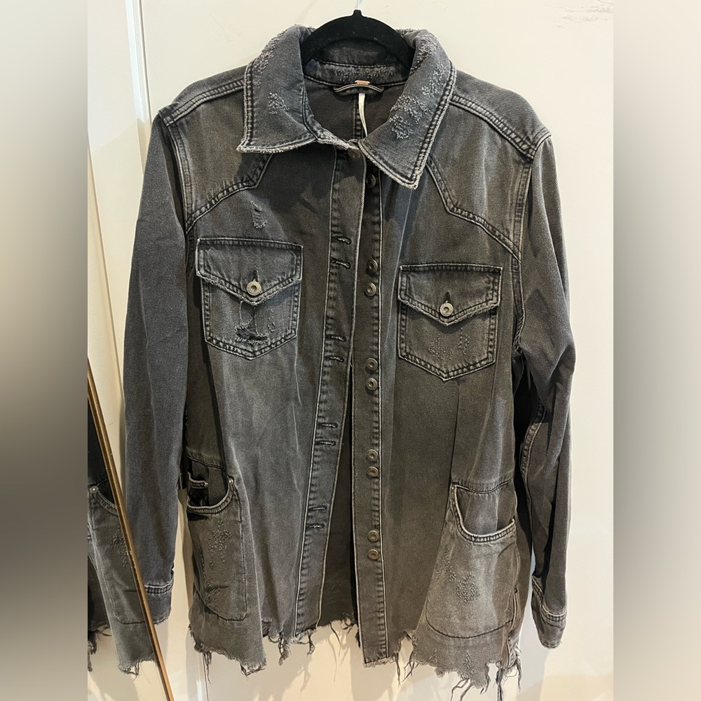 Free People Denim Shirt Jacket